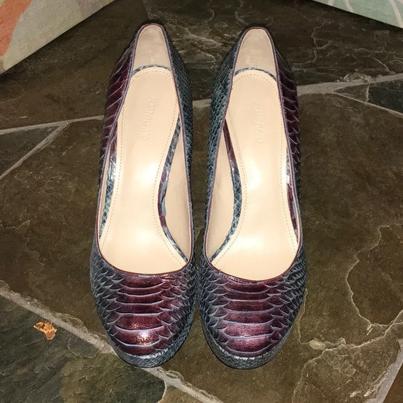 NWOT Joan & David Python Snakeskin Heels - Picture 2 of 6